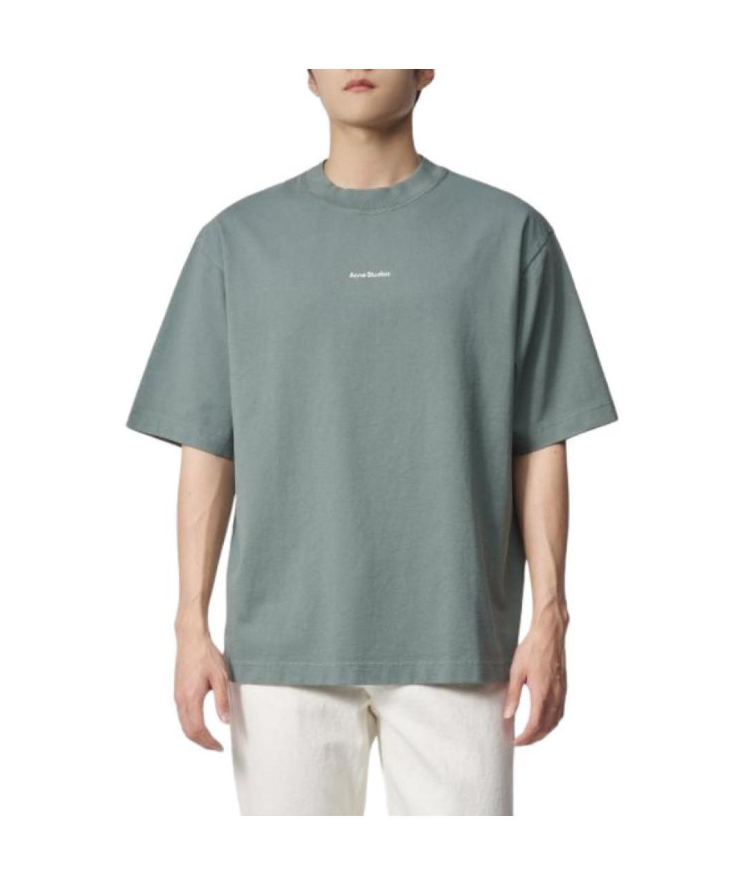 ACNE STUDIOS Зеленая хлопковая футболка, фото 2