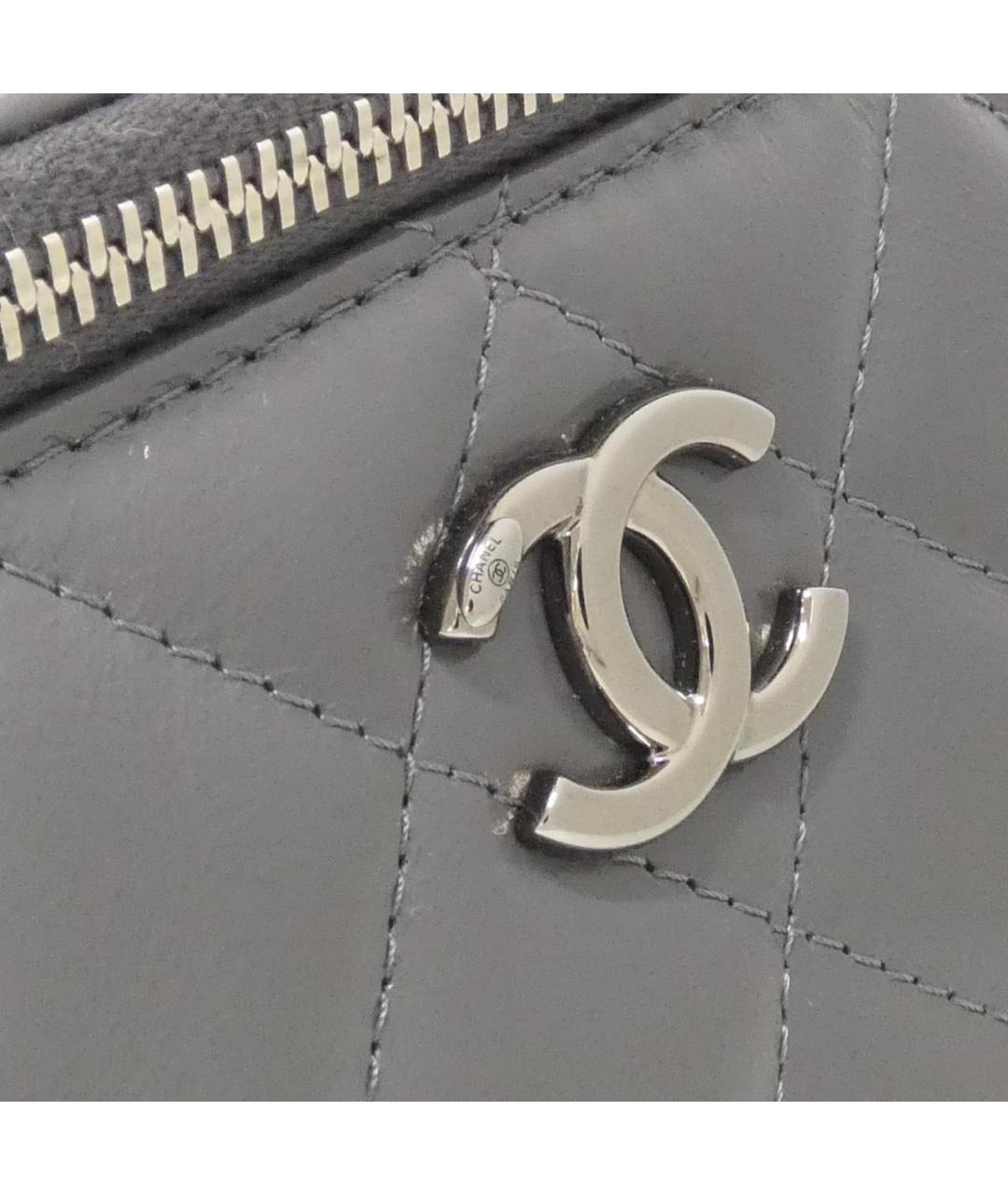 CHANEL Антрацитовая кожаная сумка через плечо, фото 4