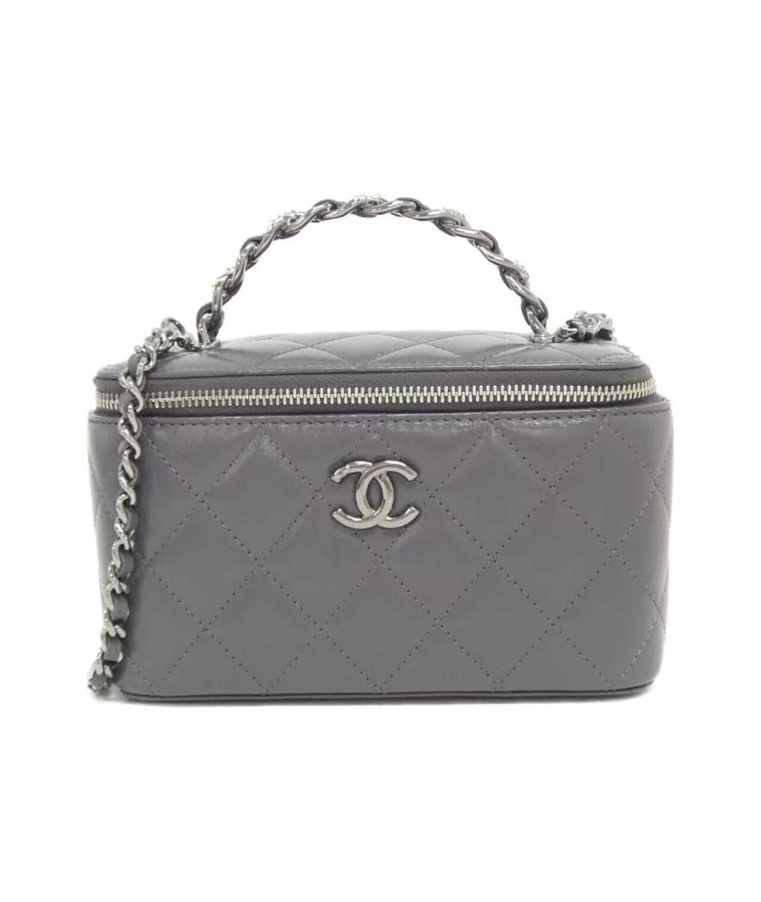 CHANEL Антрацитовая кожаная сумка через плечо, фото 1