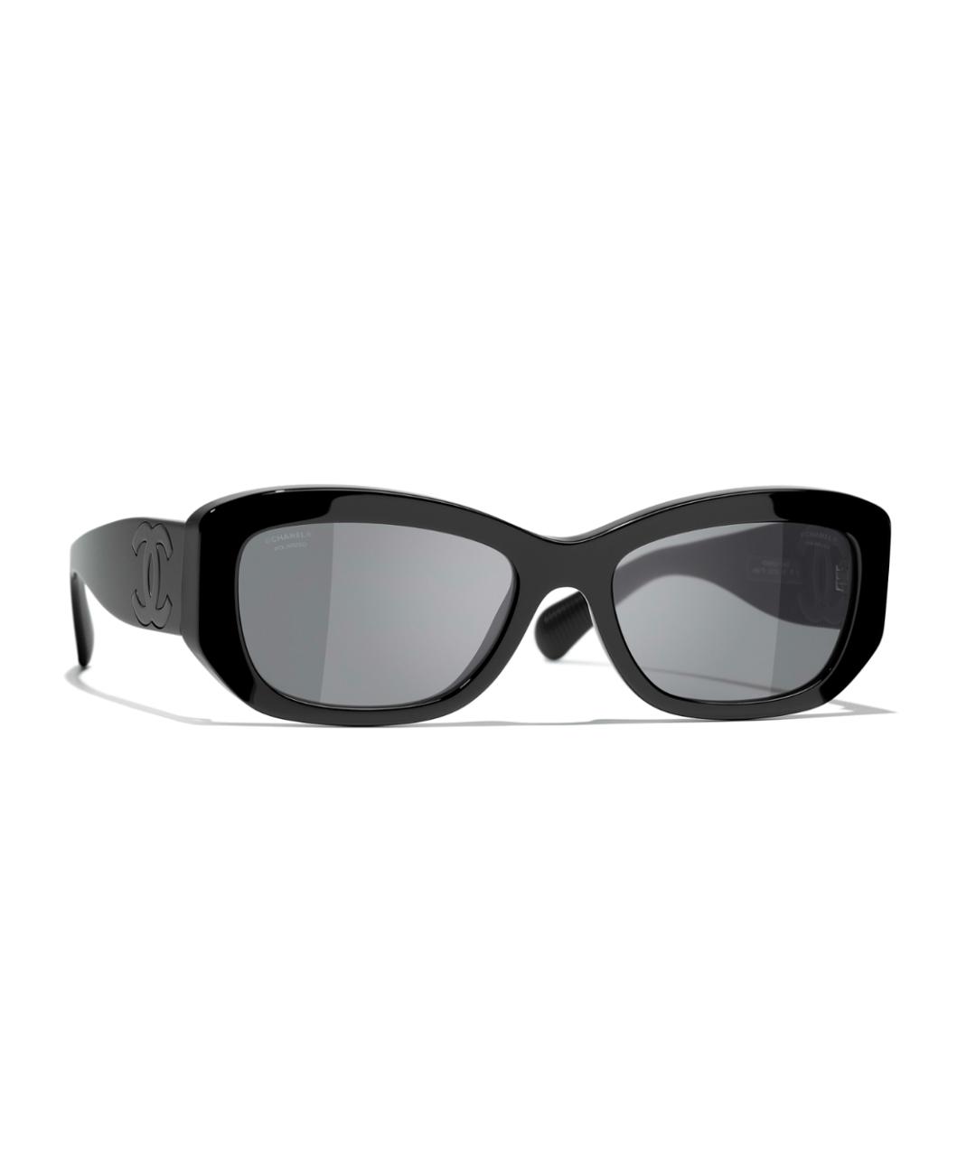CHANEL Черные пластиковые солнцезащитные очки, фото 1
