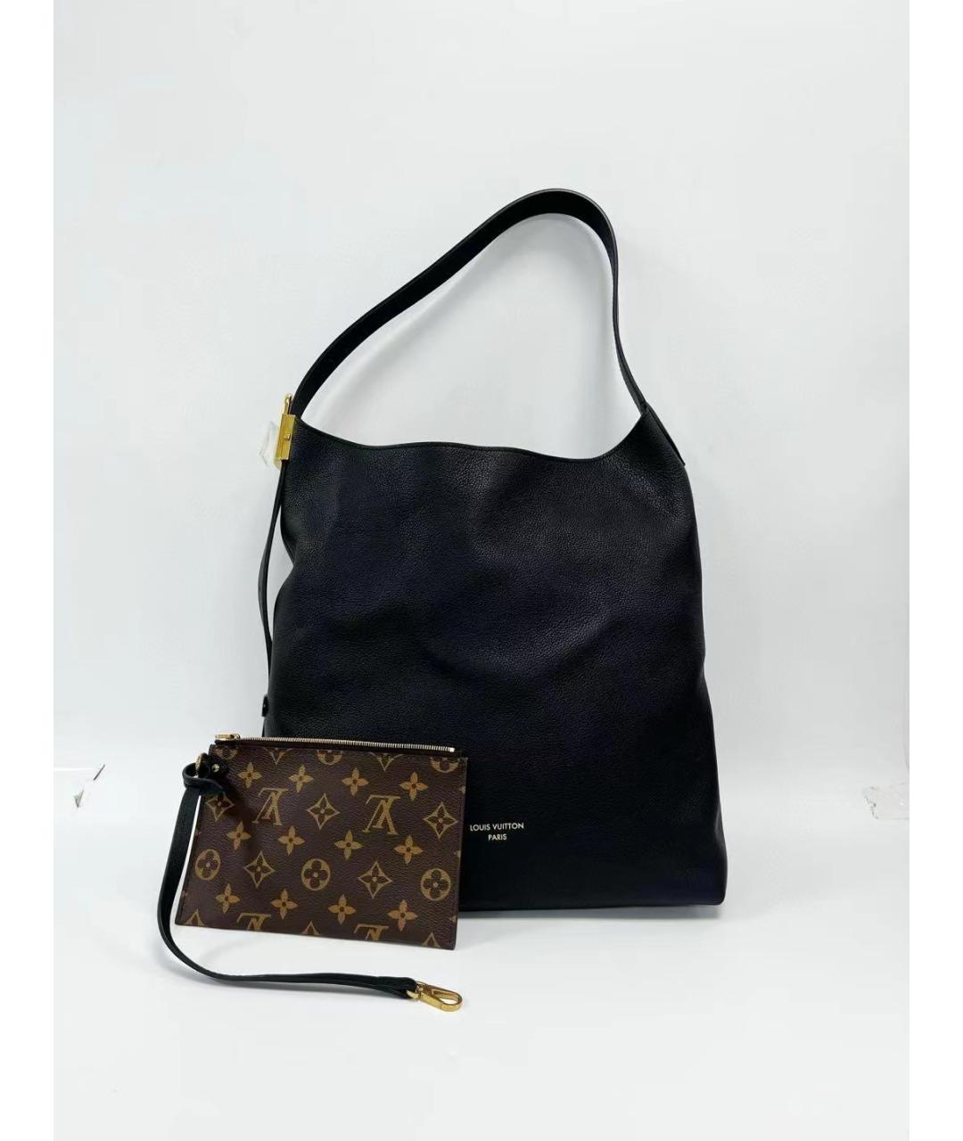 LOUIS VUITTON Черная кожаная сумка через плечо, фото 2