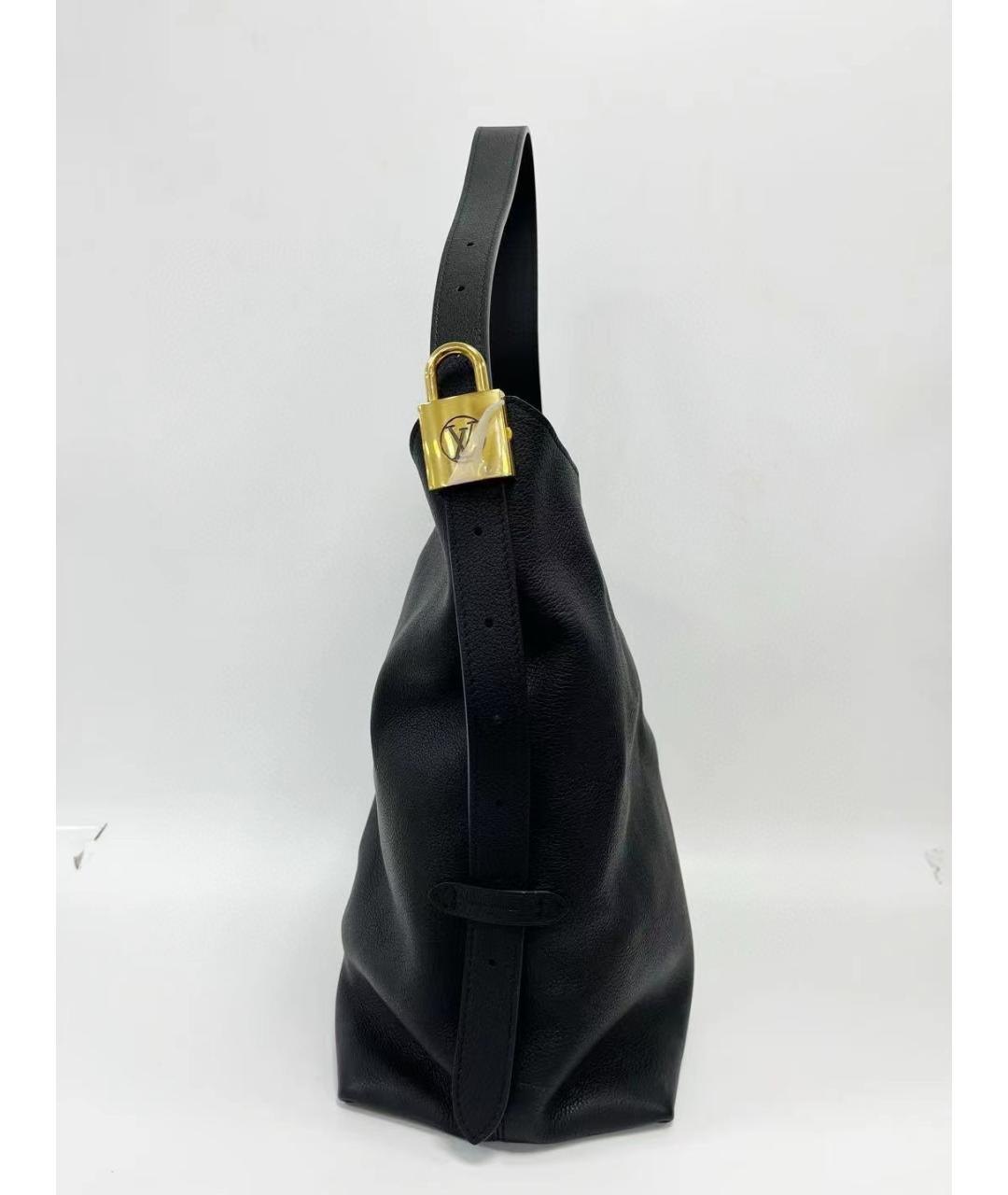 LOUIS VUITTON Черная кожаная сумка через плечо, фото 5