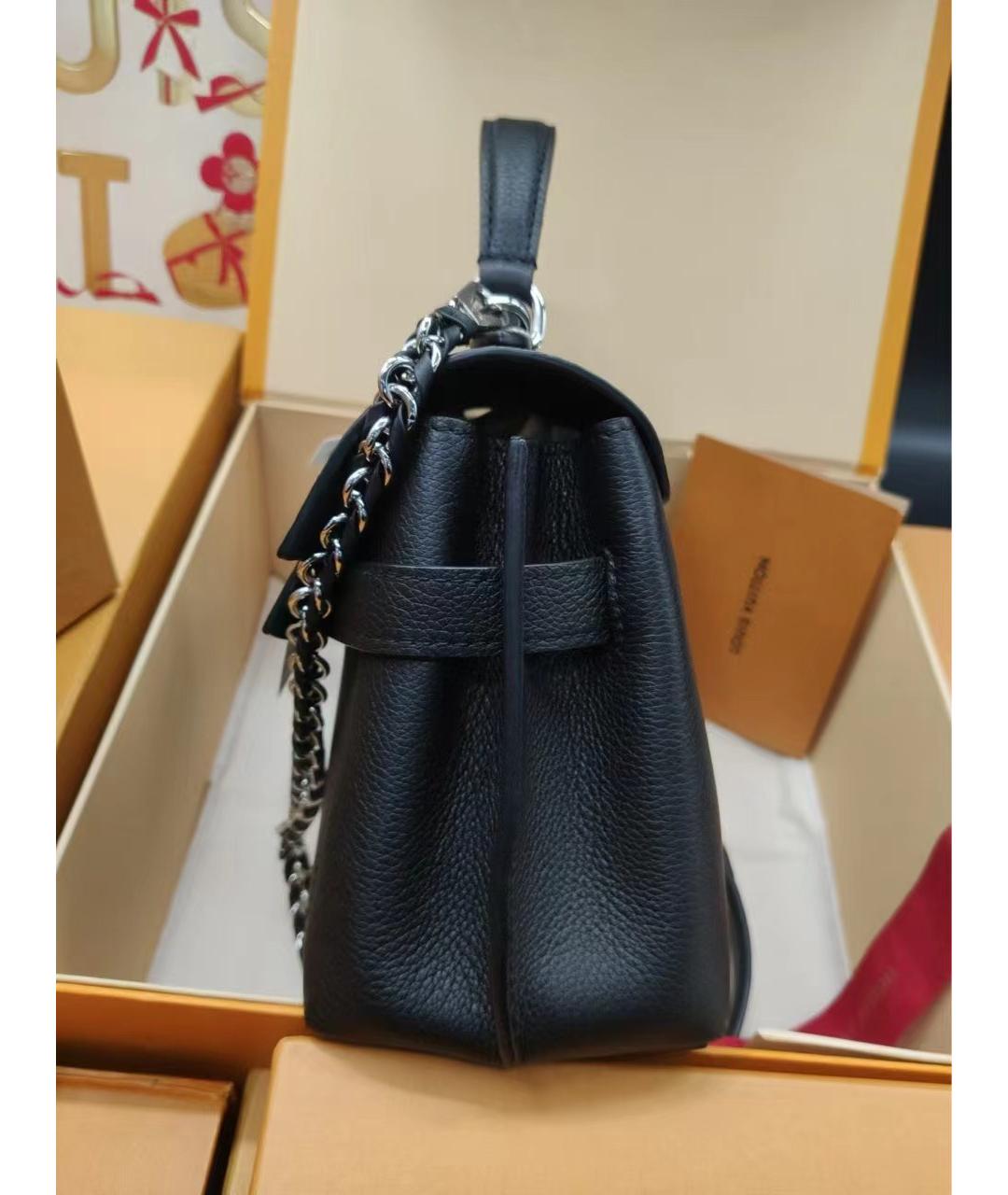 LOUIS VUITTON Черная кожаная сумка через плечо, фото 9