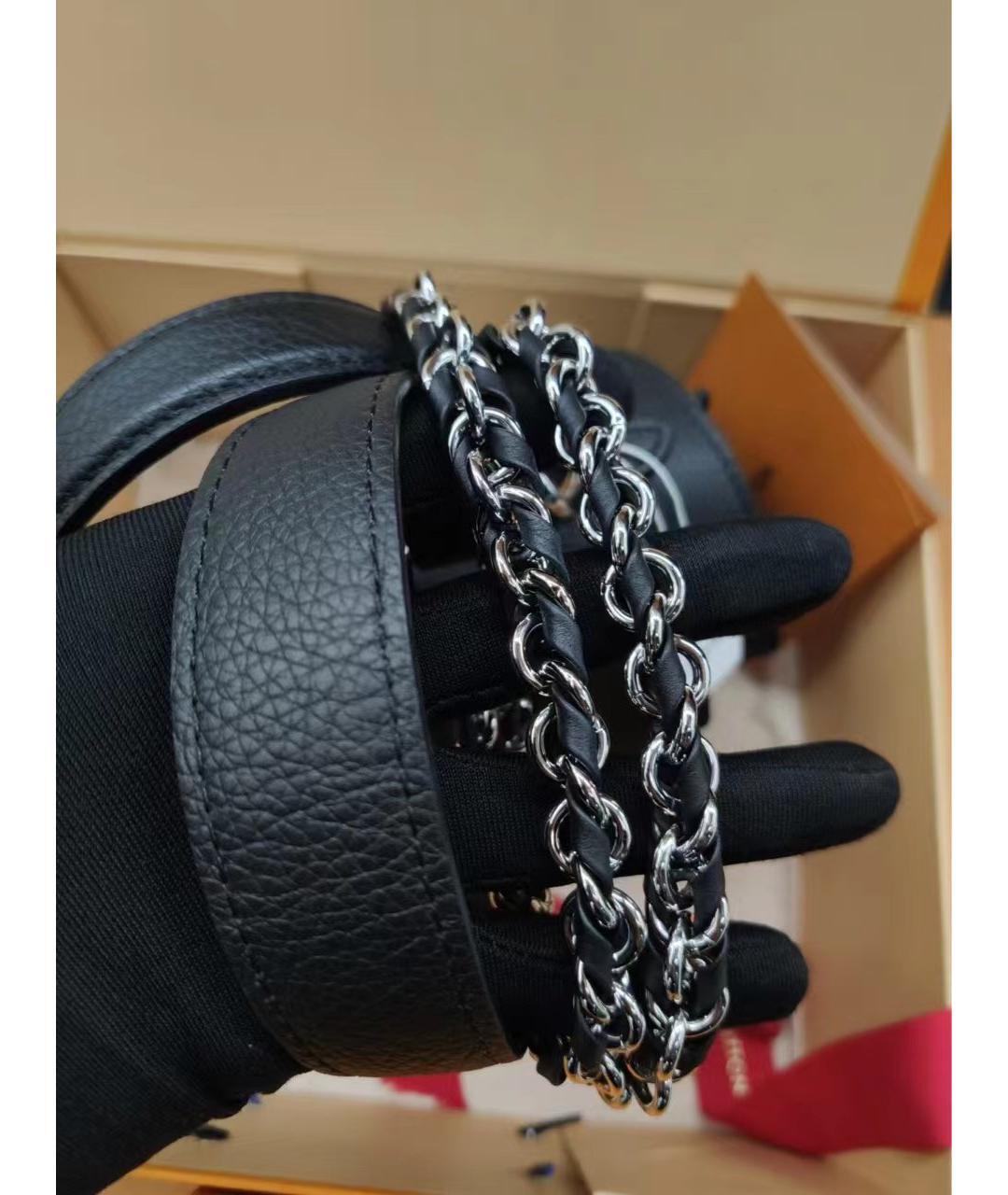 LOUIS VUITTON Черная кожаная сумка через плечо, фото 3