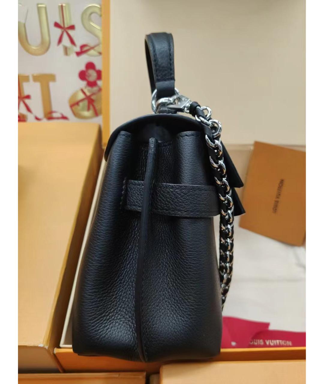 LOUIS VUITTON Черная кожаная сумка через плечо, фото 8