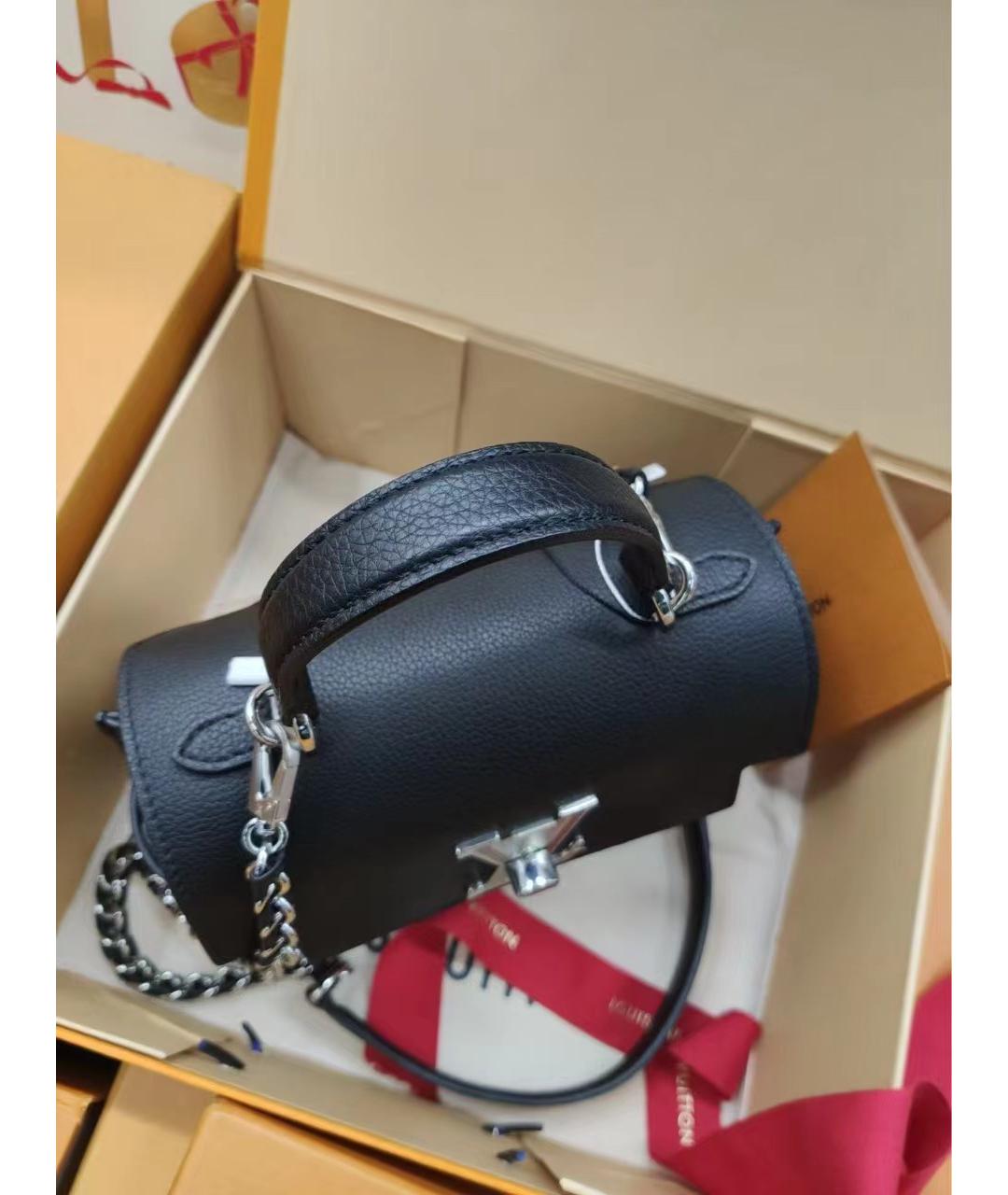LOUIS VUITTON Черная кожаная сумка через плечо, фото 7