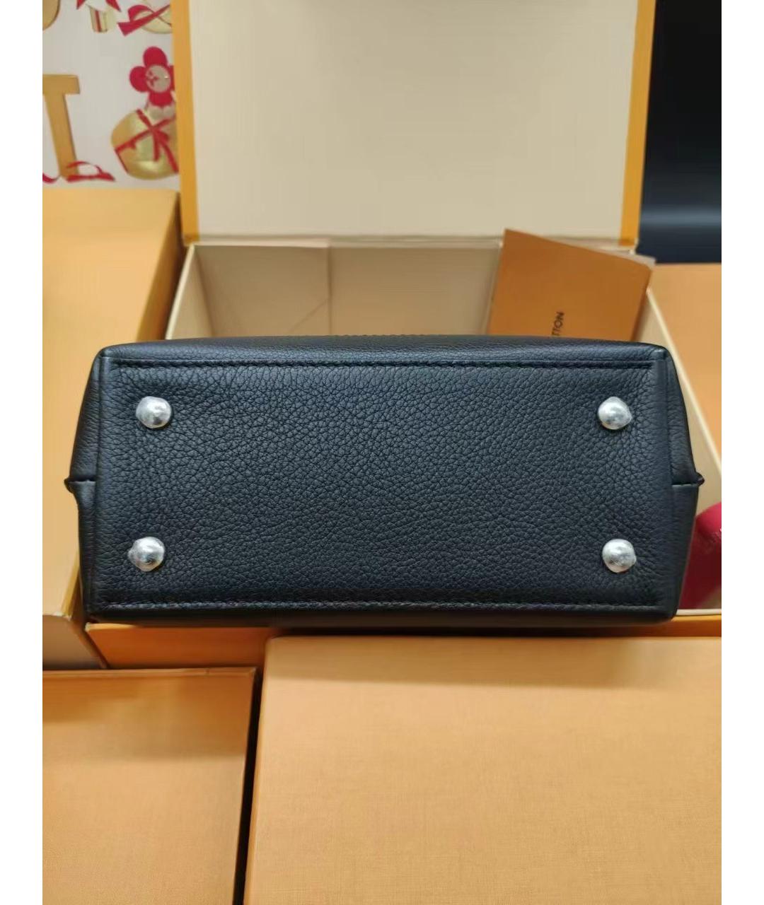 LOUIS VUITTON Черная кожаная сумка через плечо, фото 6