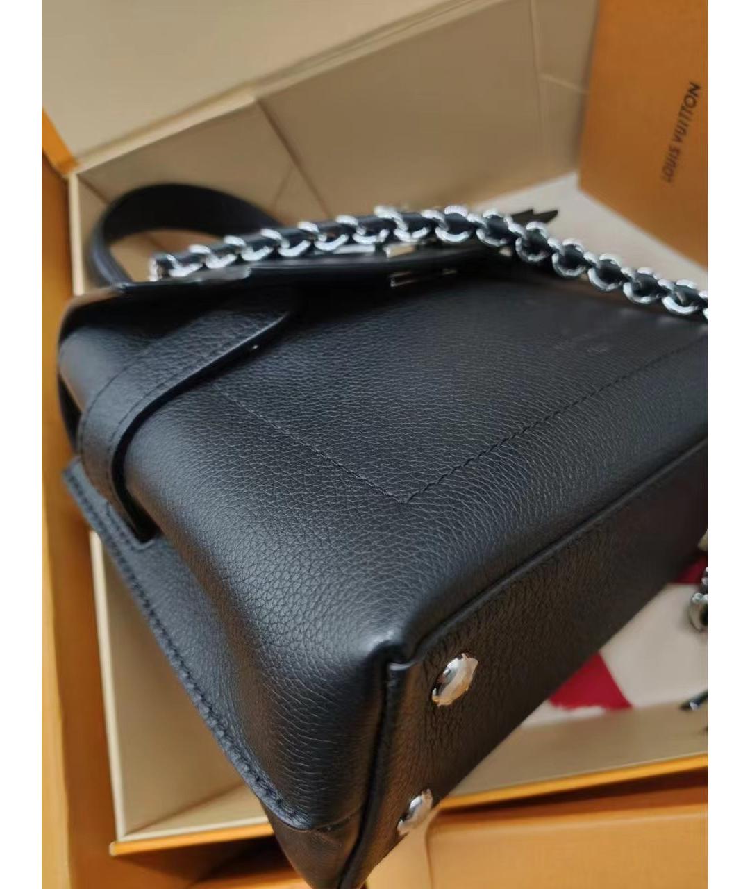 LOUIS VUITTON Черная кожаная сумка через плечо, фото 5