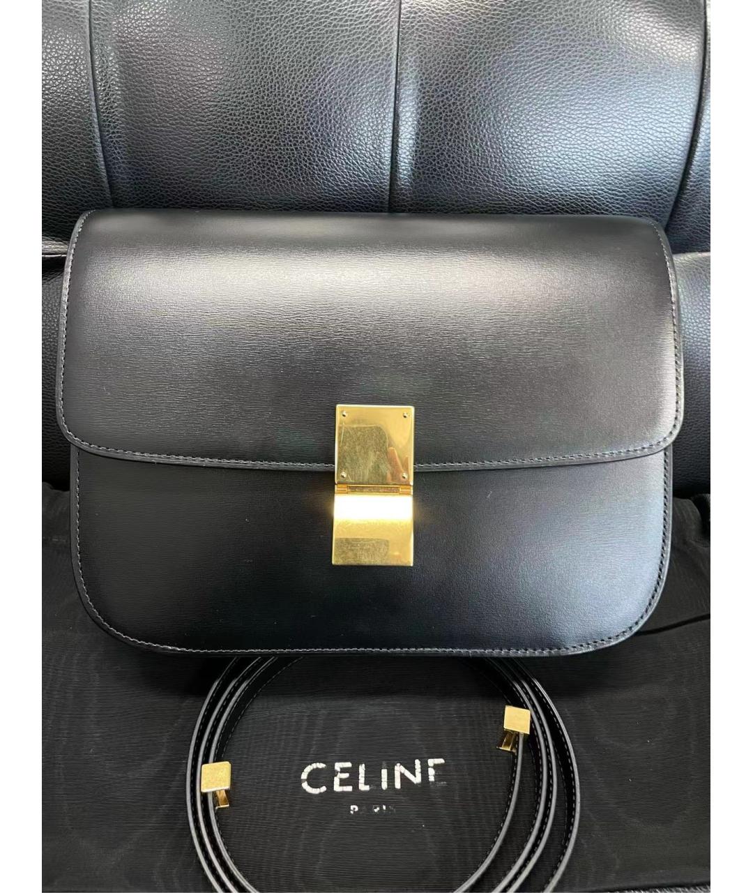 CELINE Черная кожаная сумка через плечо, фото 3