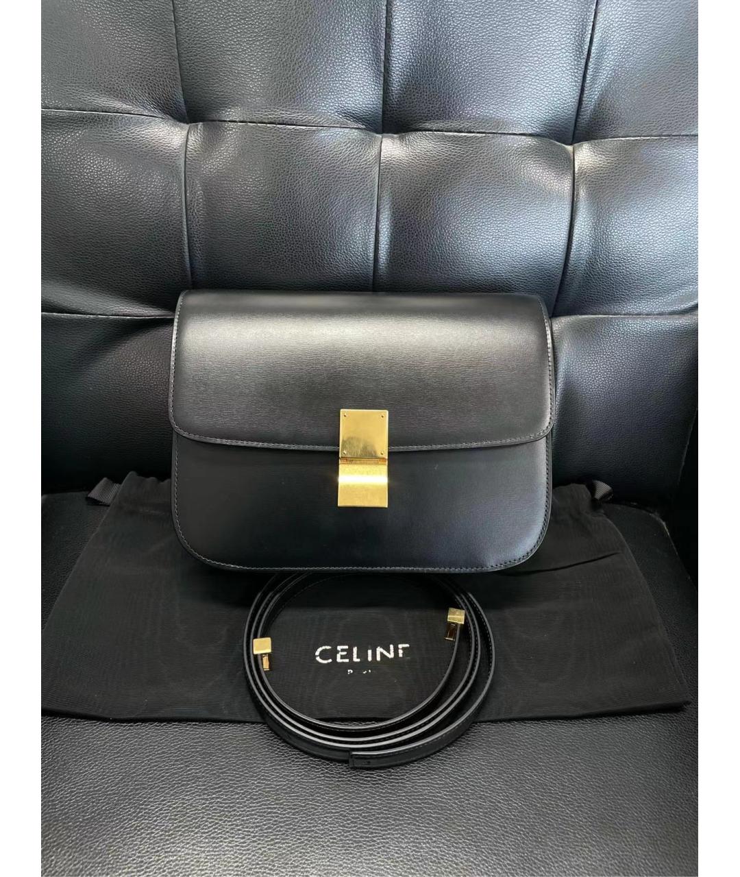 CELINE Черная кожаная сумка через плечо, фото 2