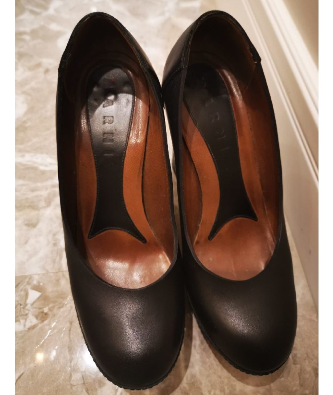 MARNI Черные кожаные туфли, фото 2