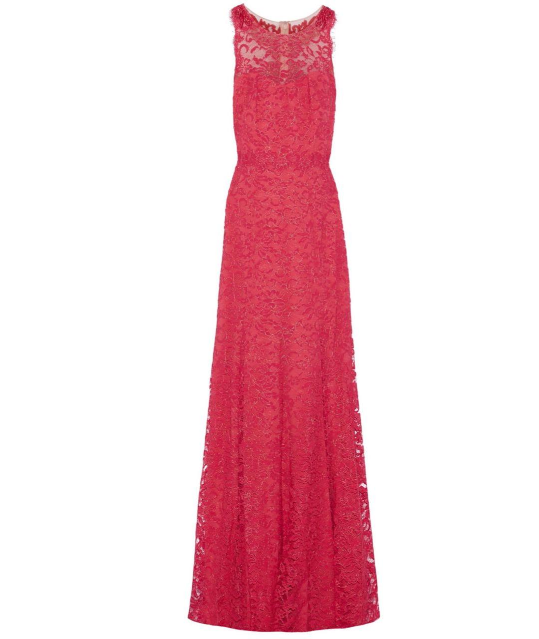 MARCHESA NOTTE Розовое кружевное вечернее платье, фото 1