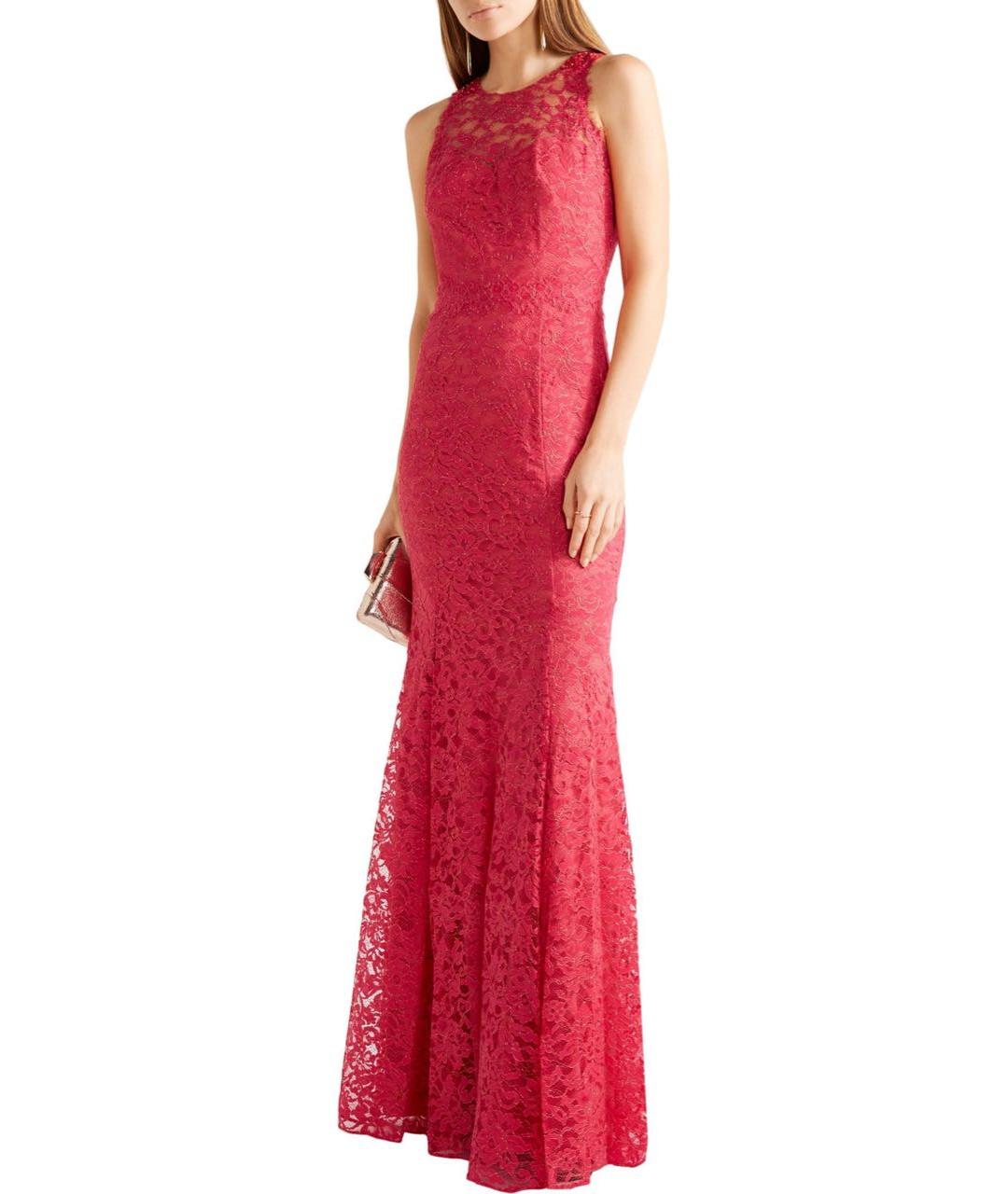 MARCHESA NOTTE Розовое кружевное вечернее платье, фото 2