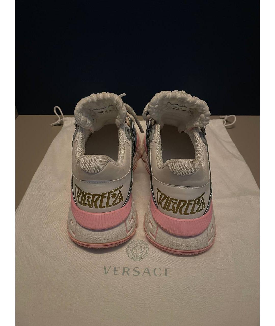 VERSACE Розовые текстильные кроссовки, фото 4
