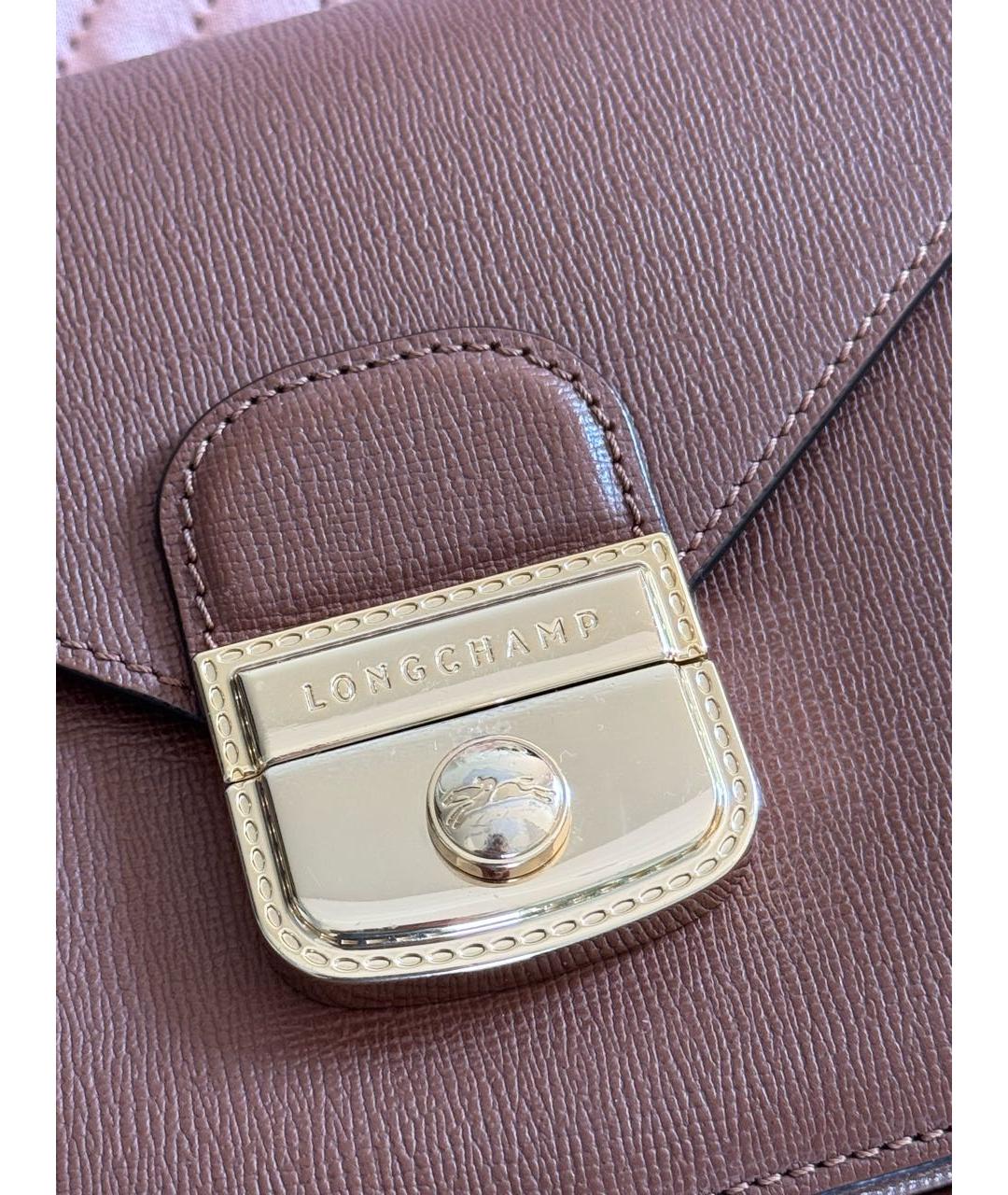 LONGCHAMP Коричневая кожаная сумка через плечо, фото 6