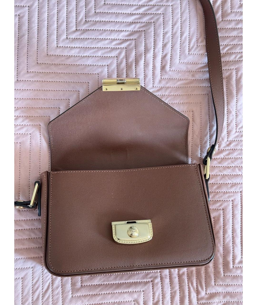 LONGCHAMP Коричневая кожаная сумка через плечо, фото 4