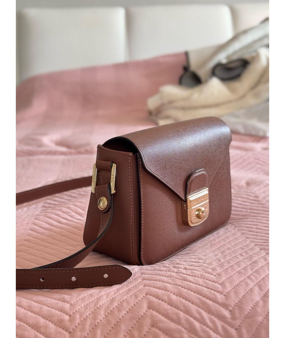 LONGCHAMP Коричневая кожаная сумка через плечо, фото 2