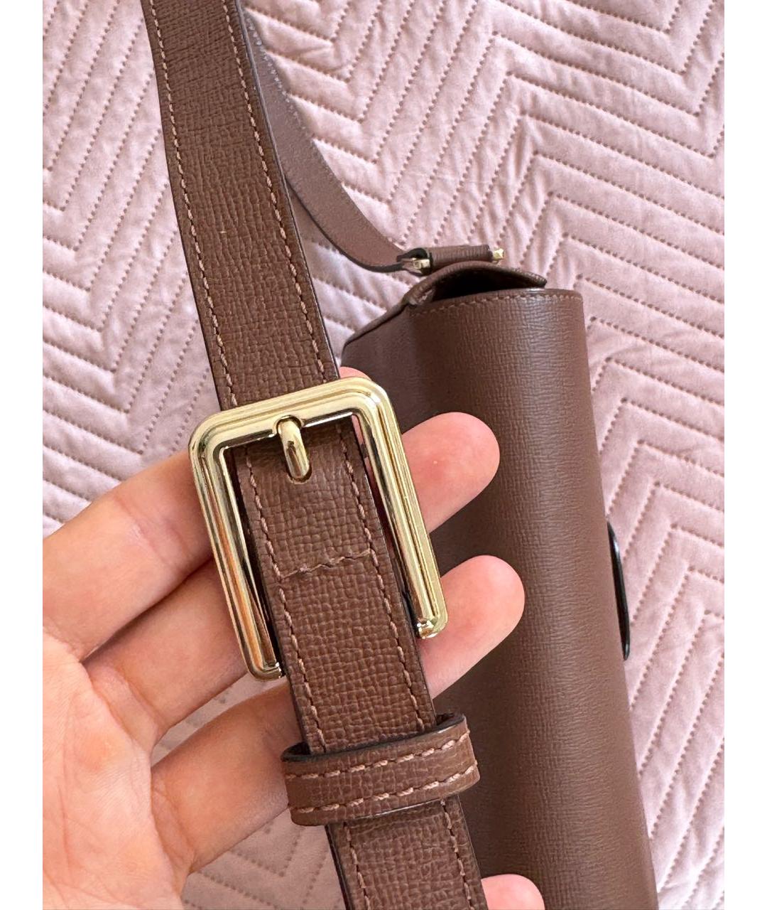 LONGCHAMP Коричневая кожаная сумка через плечо, фото 7