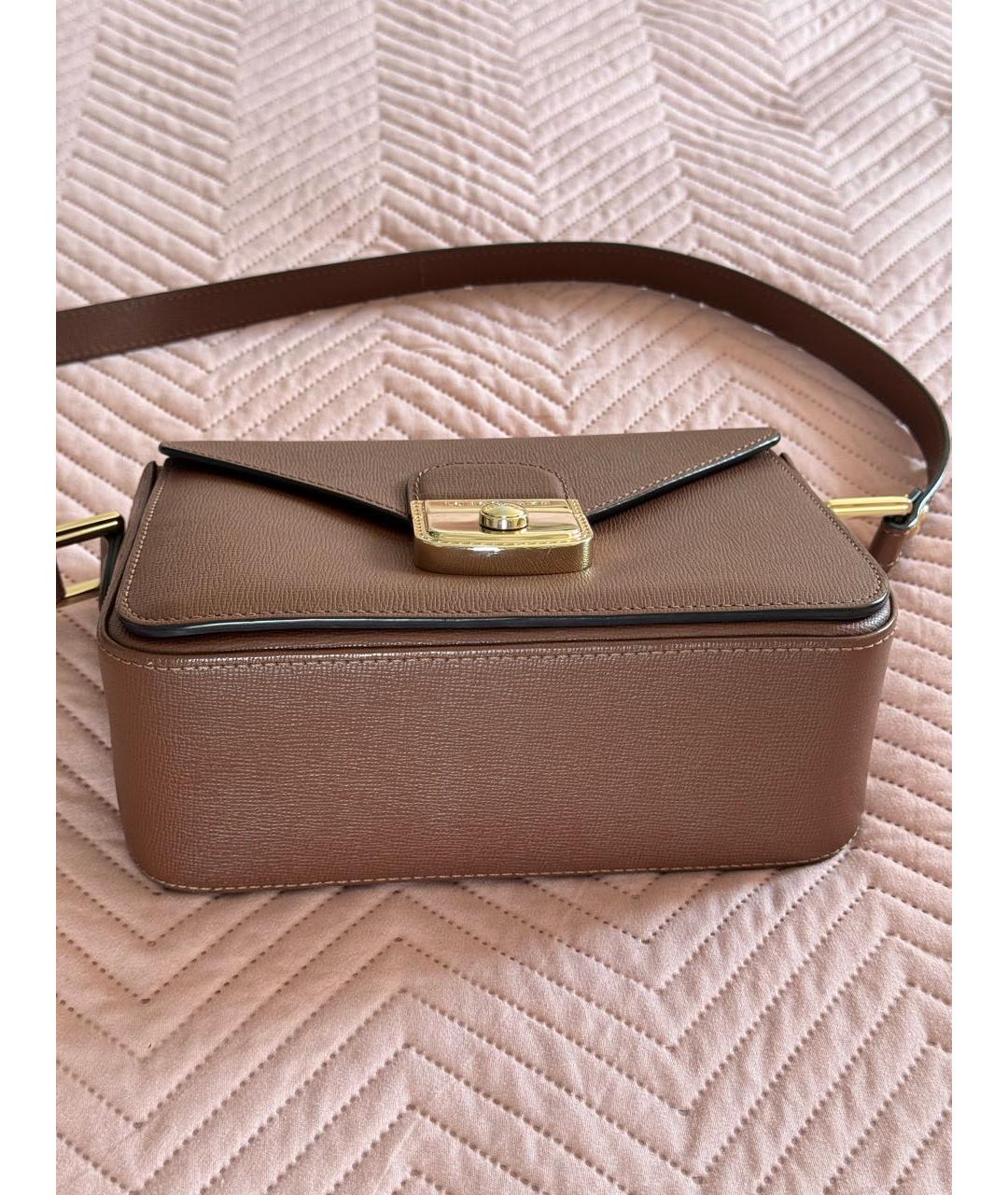 LONGCHAMP Коричневая кожаная сумка через плечо, фото 3