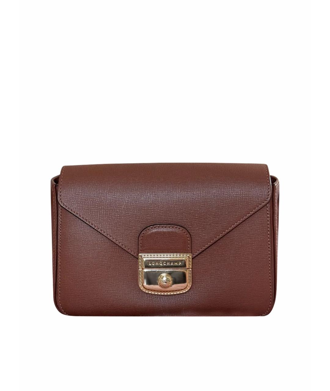 LONGCHAMP Коричневая кожаная сумка через плечо, фото 1