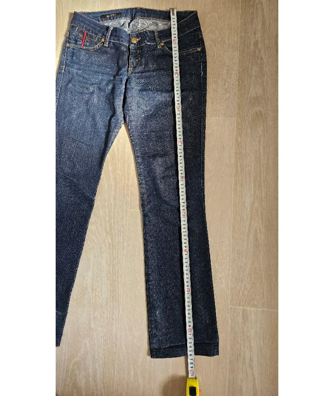 GUCCI Синие хлопко-полиэстеровые прямые джинсы, фото 7