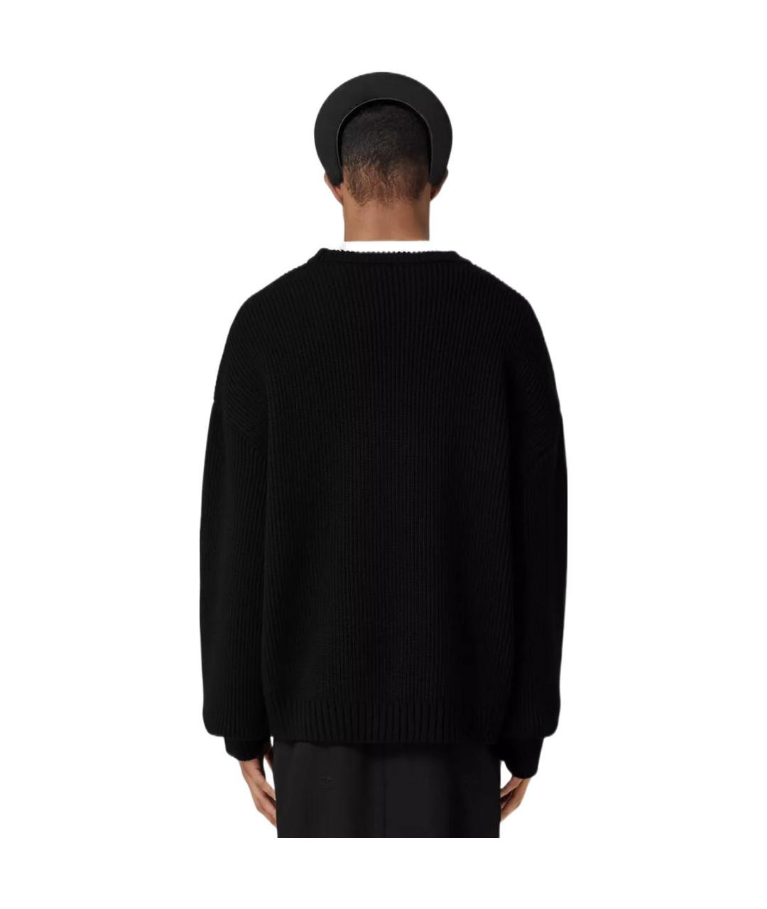 BURBERRY Черный шерстяной джемпер / свитер, фото 3