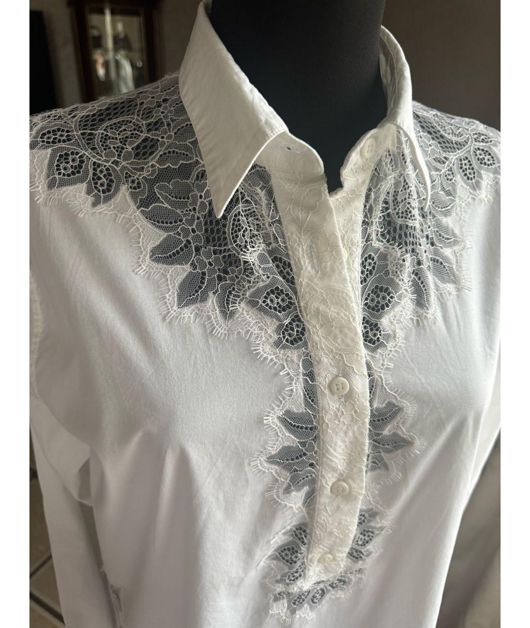 ERMANNO SCERVINO Белая хлопко-эластановая рубашка, фото 3