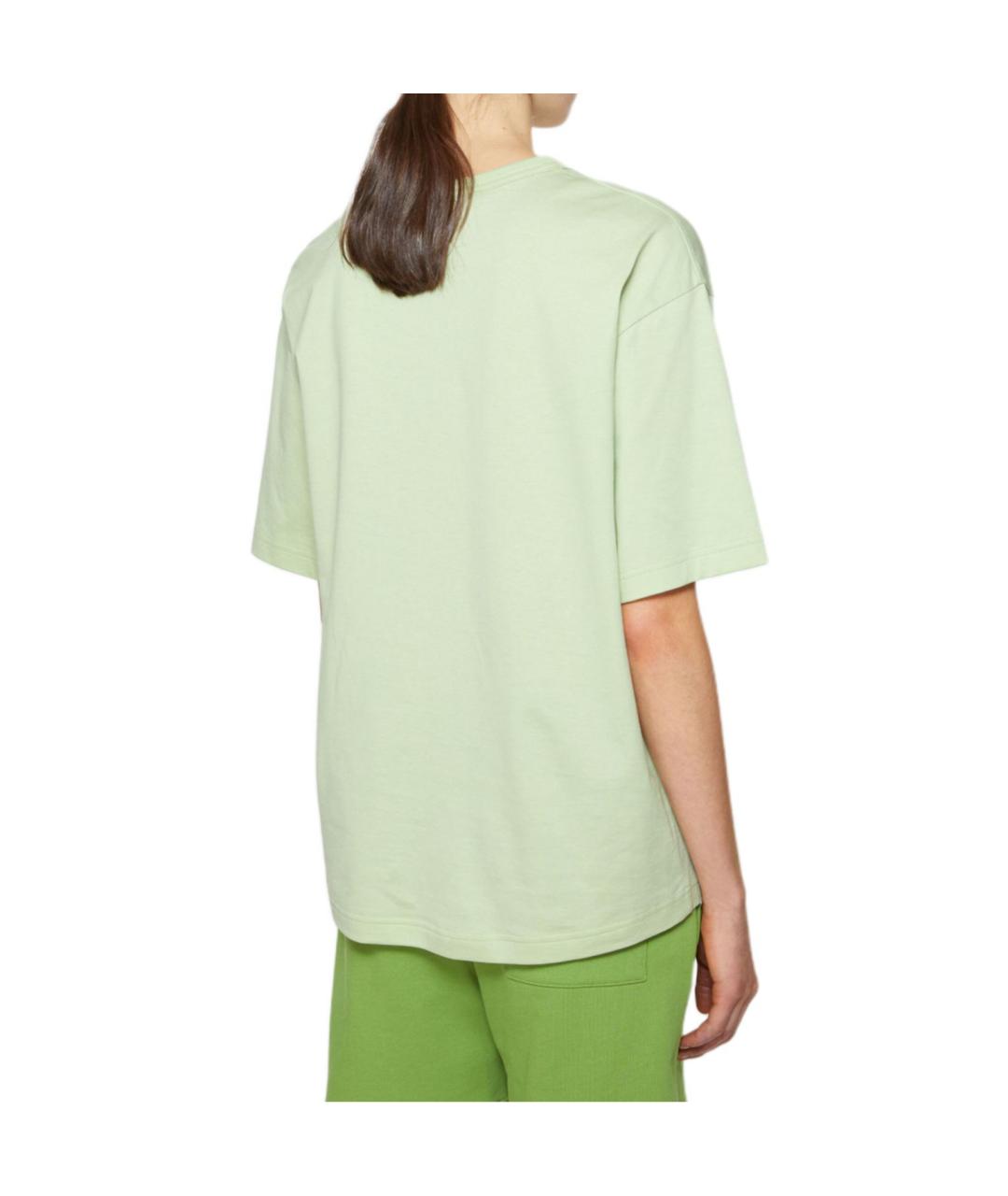ACNE STUDIOS Салатовая хлопковая футболка, фото 3