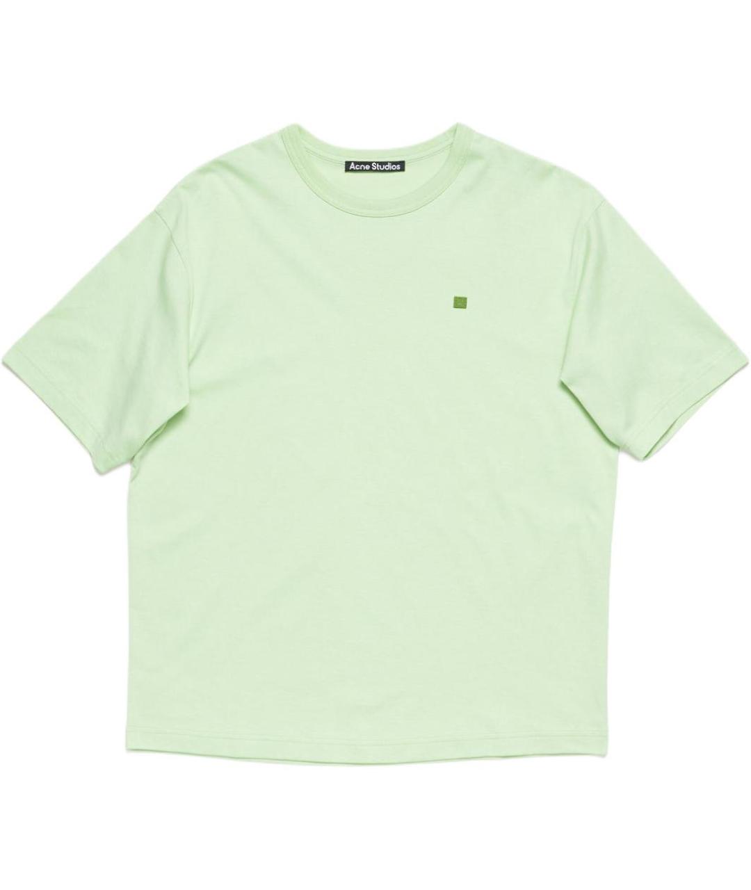 ACNE STUDIOS Салатовая хлопковая футболка, фото 1