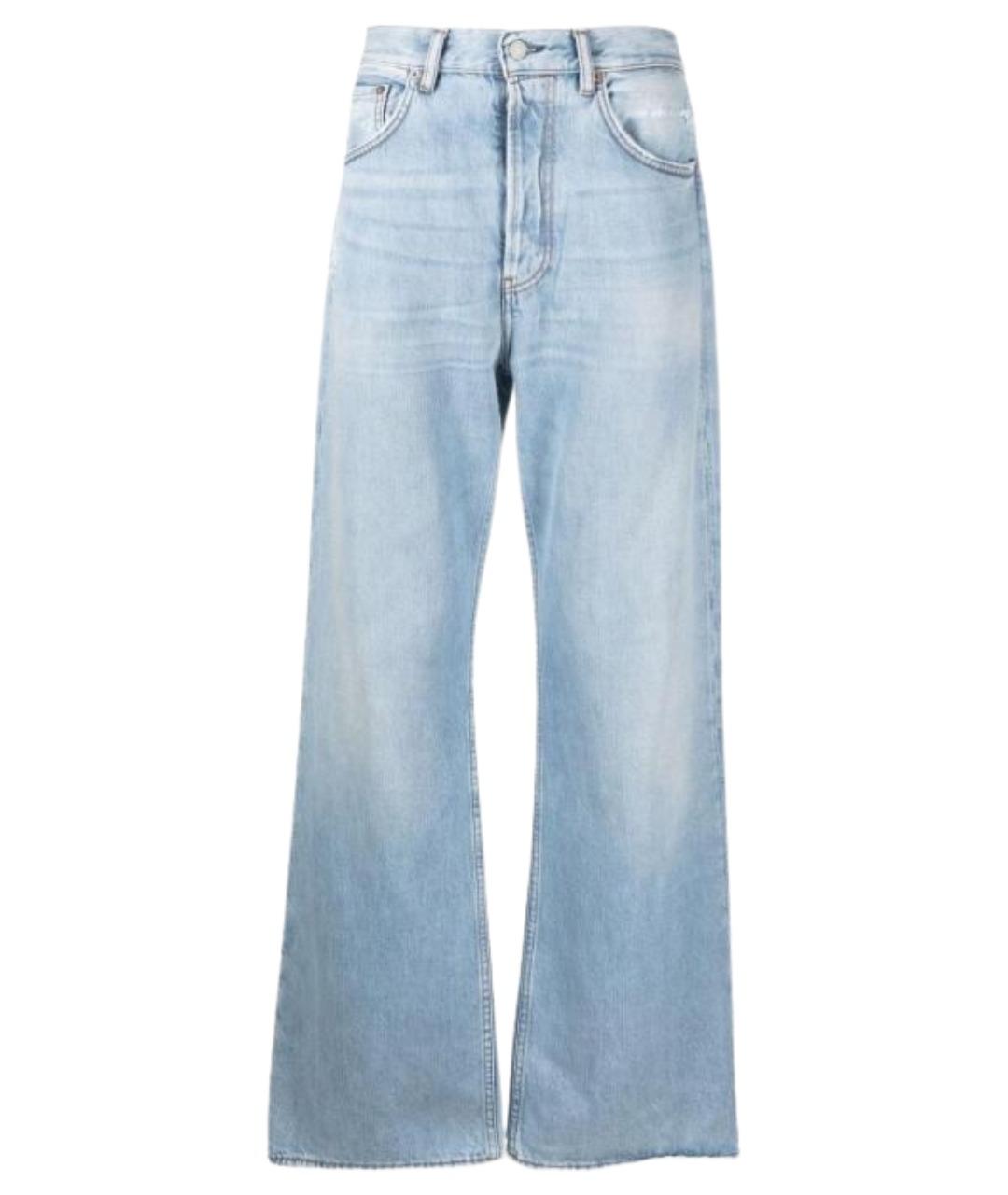 ACNE STUDIOS Голубые хлопковые прямые джинсы, фото 1