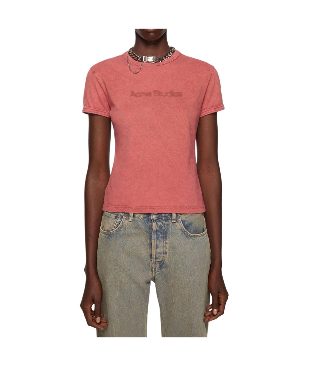 ACNE STUDIOS Красная хлопковая футболка, фото 3