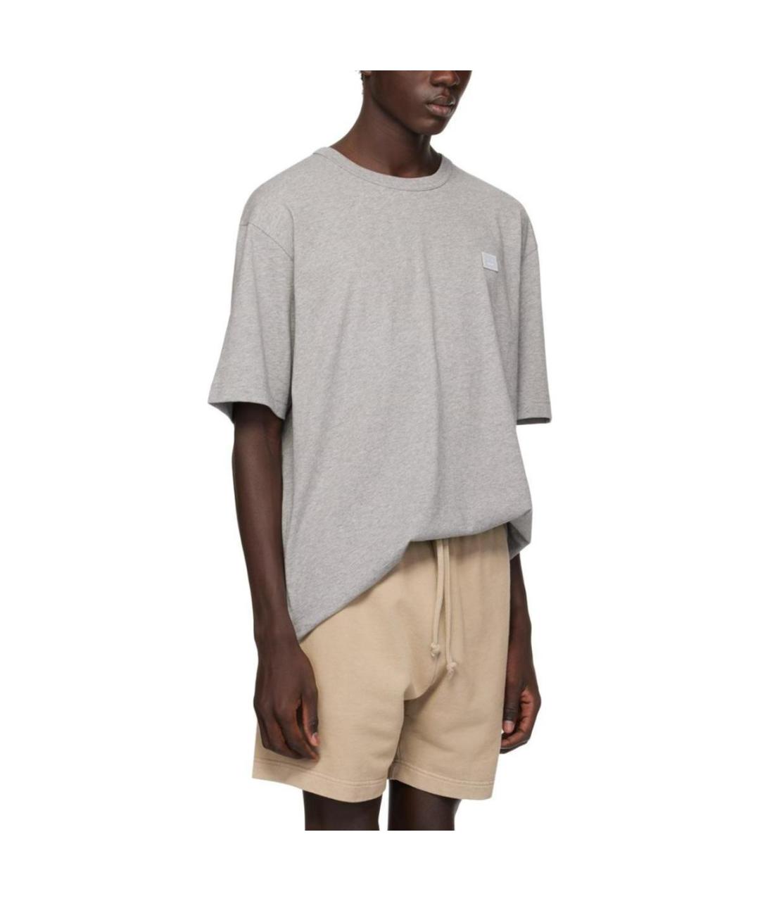 ACNE STUDIOS Серая хлопковая футболка, фото 4