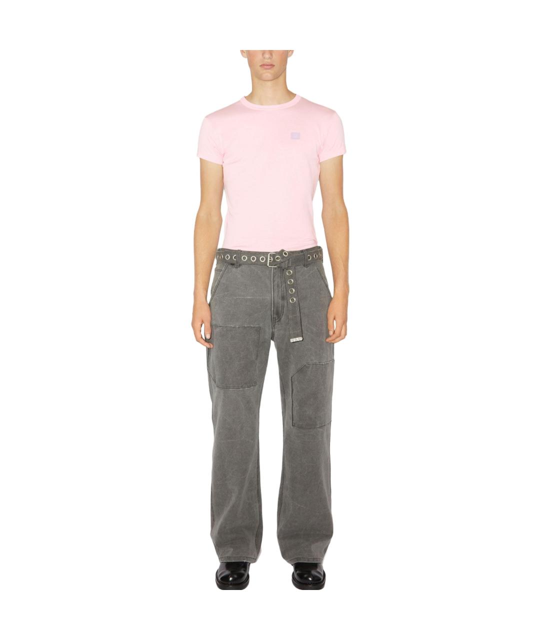 ACNE STUDIOS Розовая хлопковая футболка, фото 2