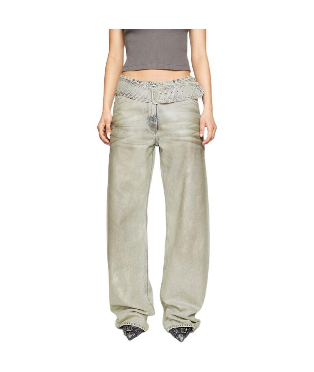 ACNE STUDIOS Бежевые хлопковые прямые джинсы, фото 3