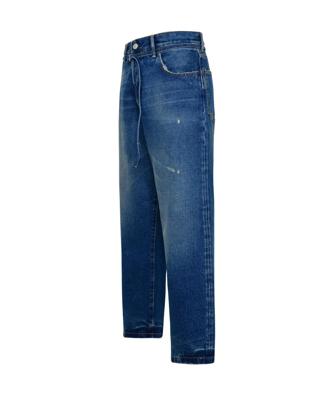 ACNE STUDIOS Синие хлопковые прямые джинсы, фото 3
