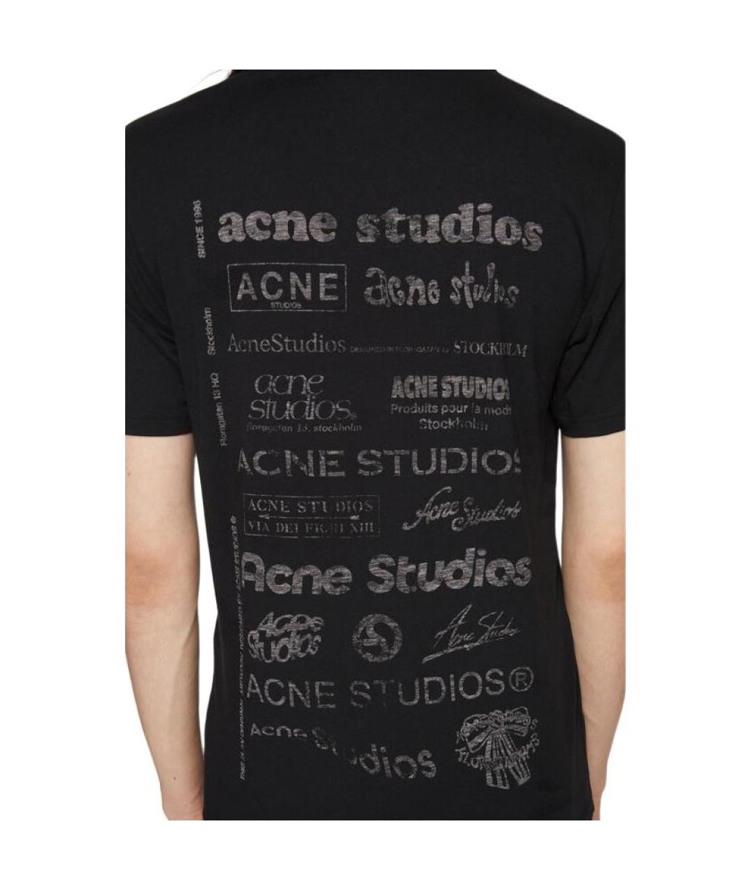 ACNE STUDIOS Черная хлопковая футболка, фото 5