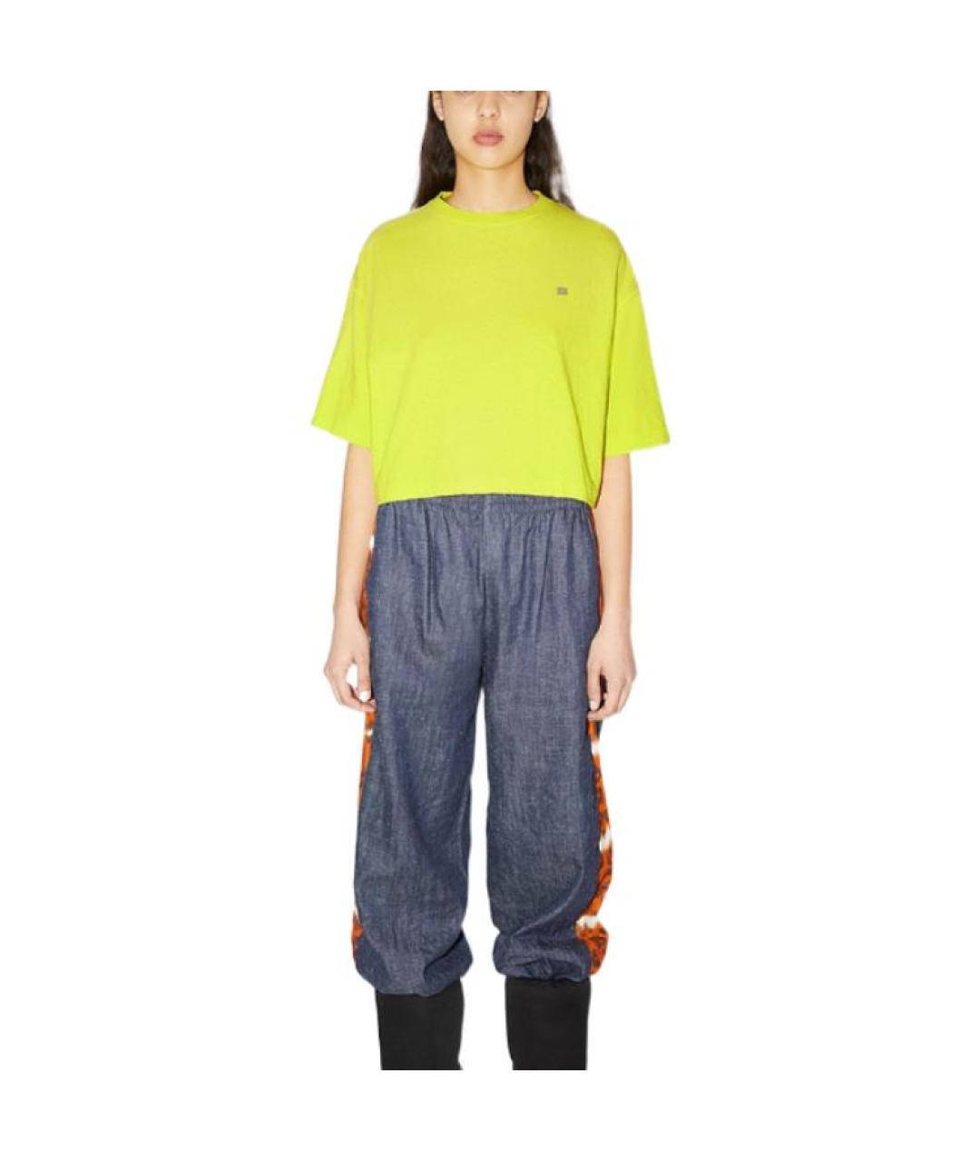 ACNE STUDIOS Желтая хлопковая футболка, фото 2