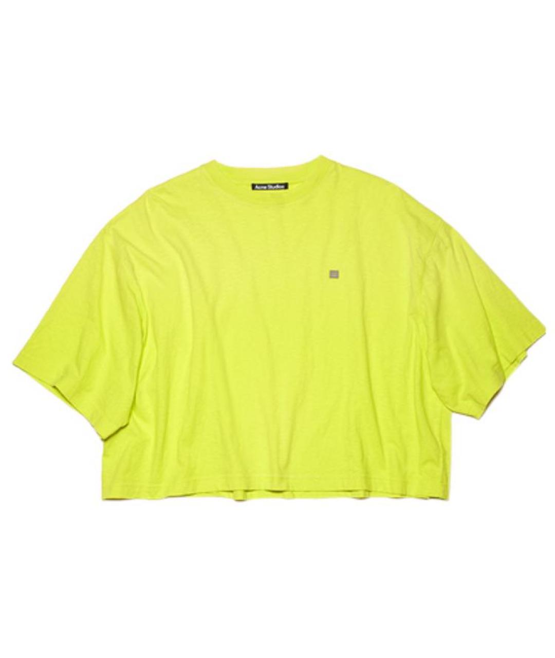 ACNE STUDIOS Желтая хлопковая футболка, фото 1