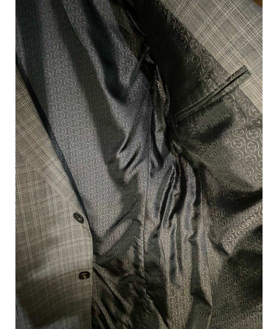 GUCCI Серый шерстяной пиджак, фото 2