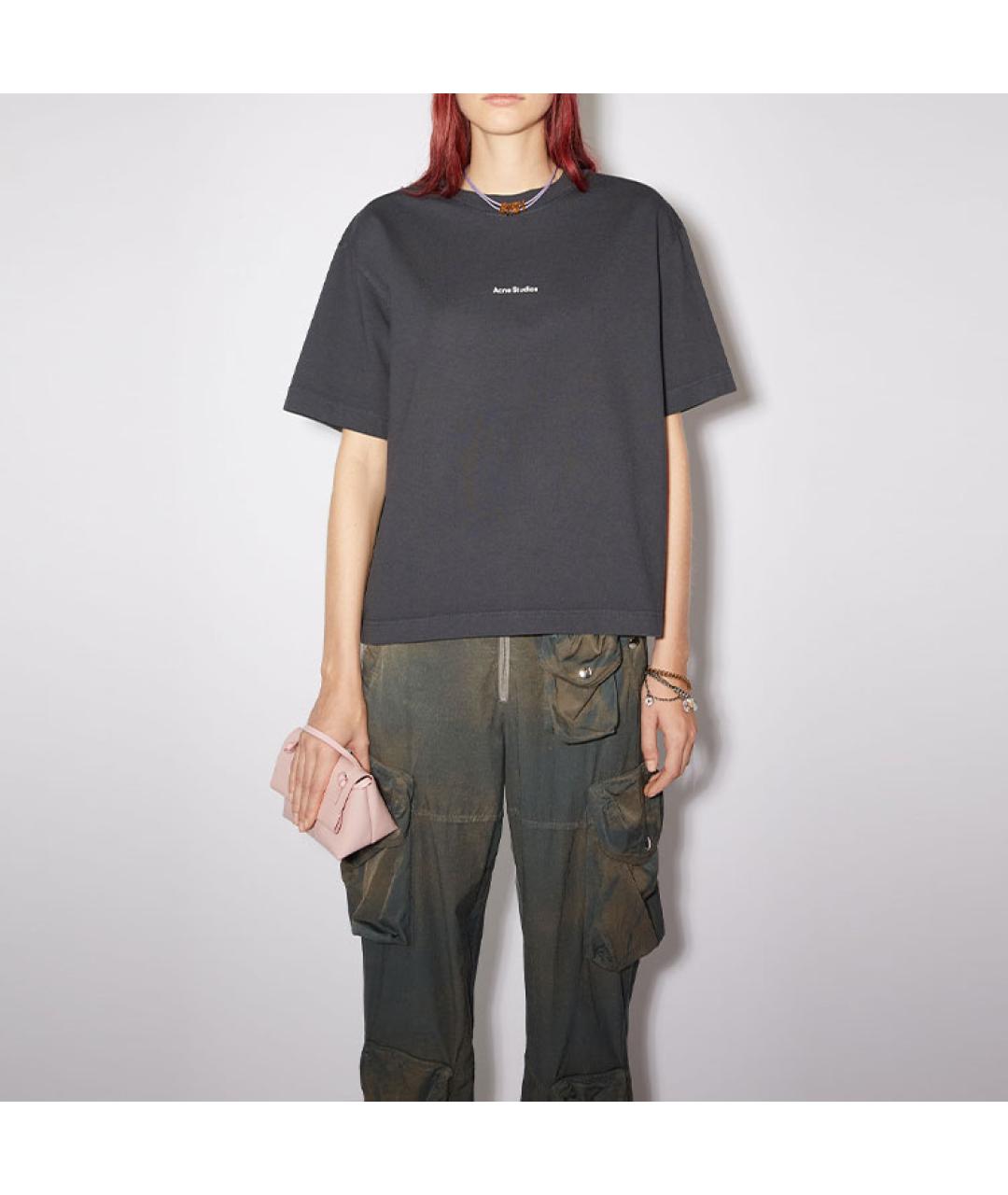 ACNE STUDIOS Черная хлопковая футболка, фото 2
