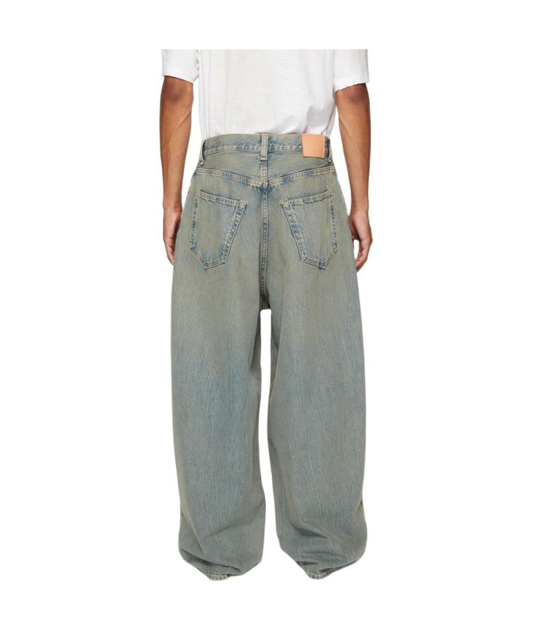 ACNE STUDIOS Голубые хлопковые прямые джинсы, фото 4