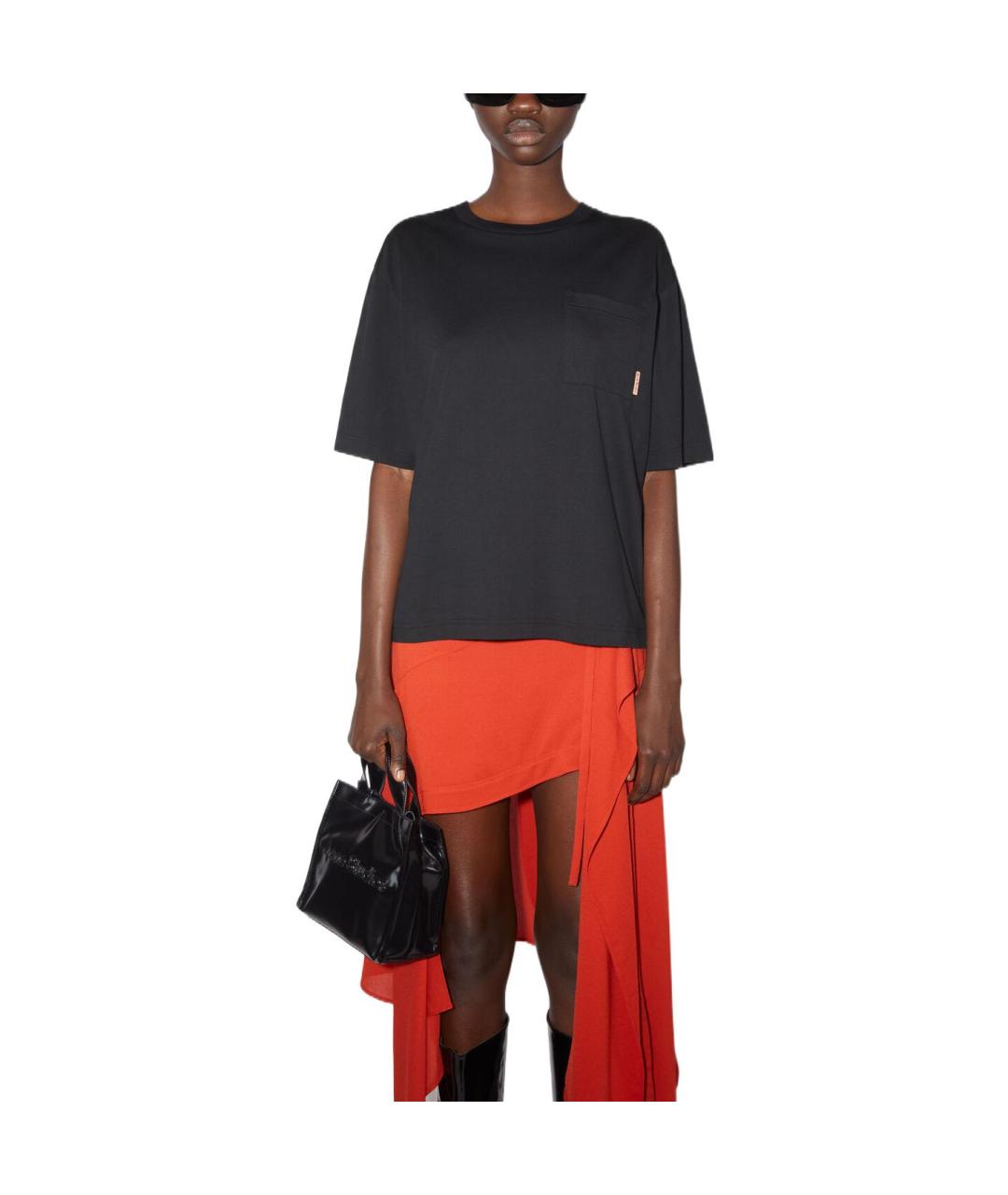 ACNE STUDIOS Черная хлопковая футболка, фото 2