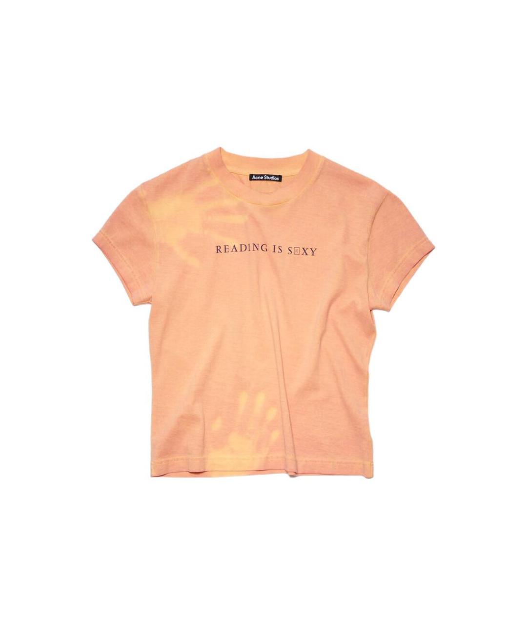 ACNE STUDIOS Оранжевая хлопковая футболка, фото 1
