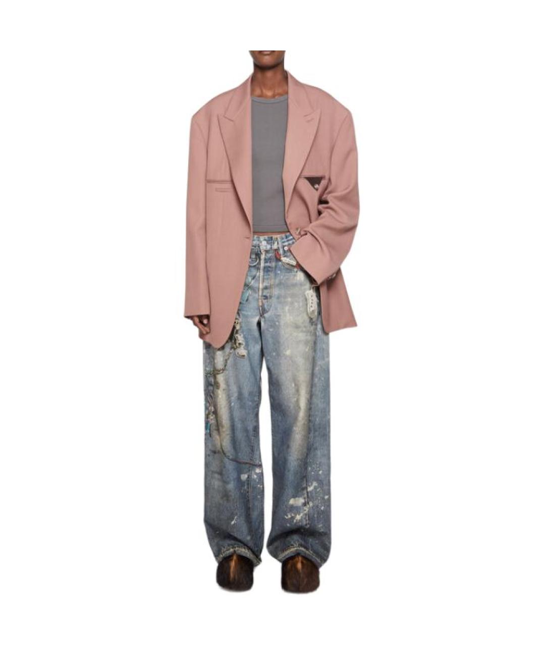 ACNE STUDIOS Синие хлопковые прямые джинсы, фото 2
