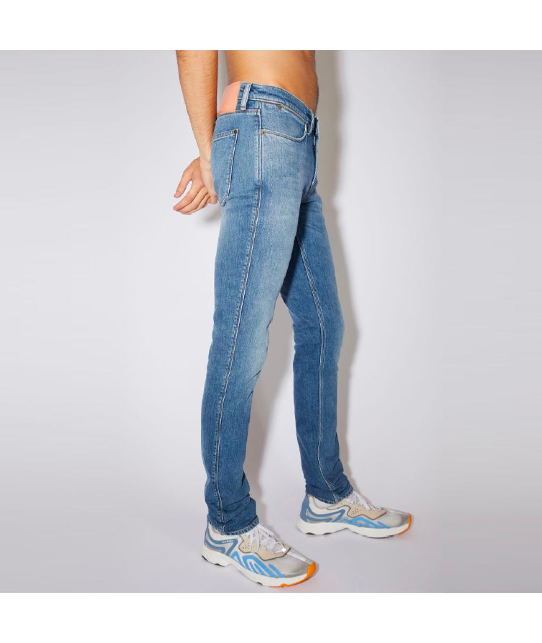 ACNE STUDIOS Синие хлопковые джинсы скинни, фото 3