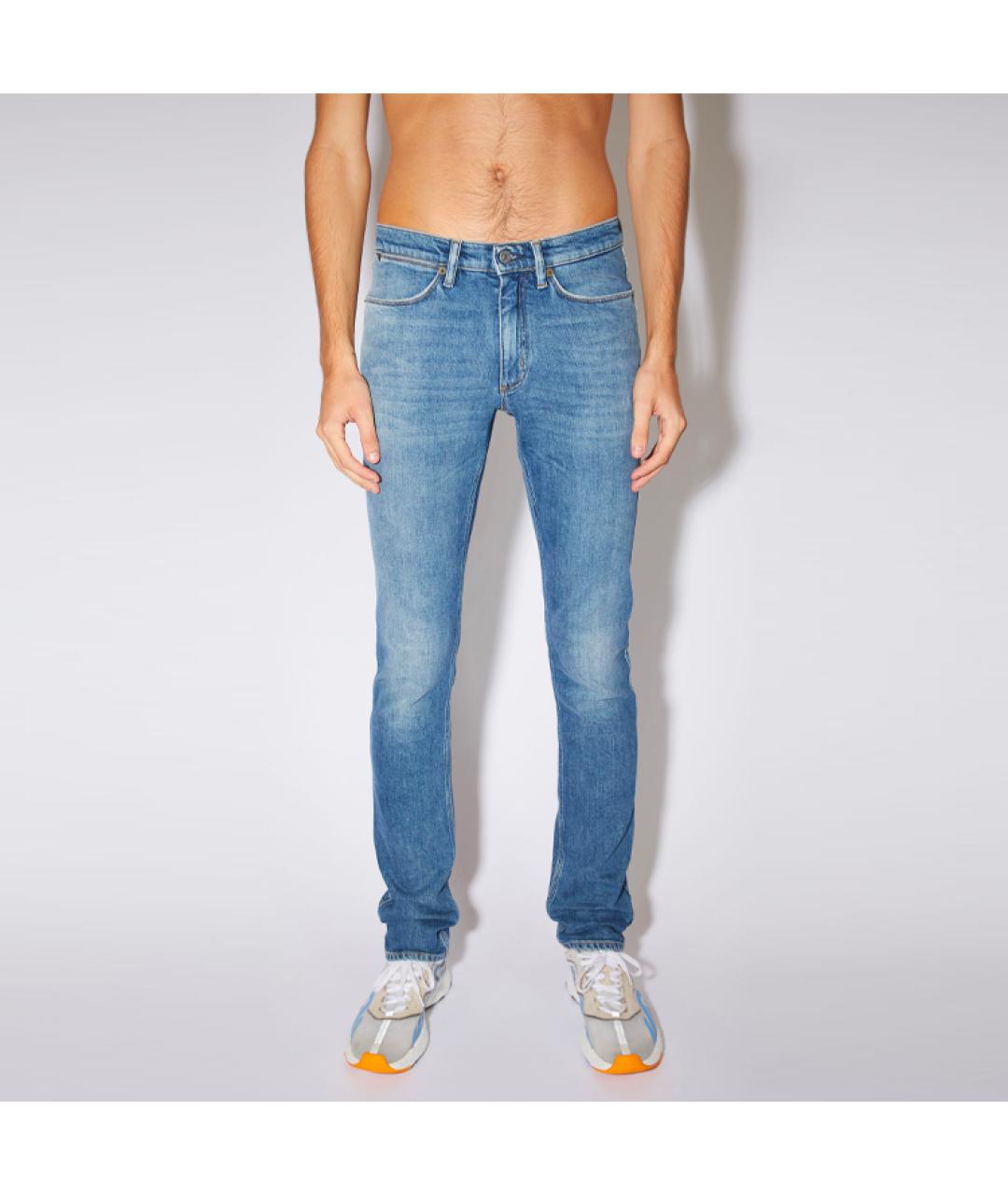 ACNE STUDIOS Синие хлопковые джинсы скинни, фото 2
