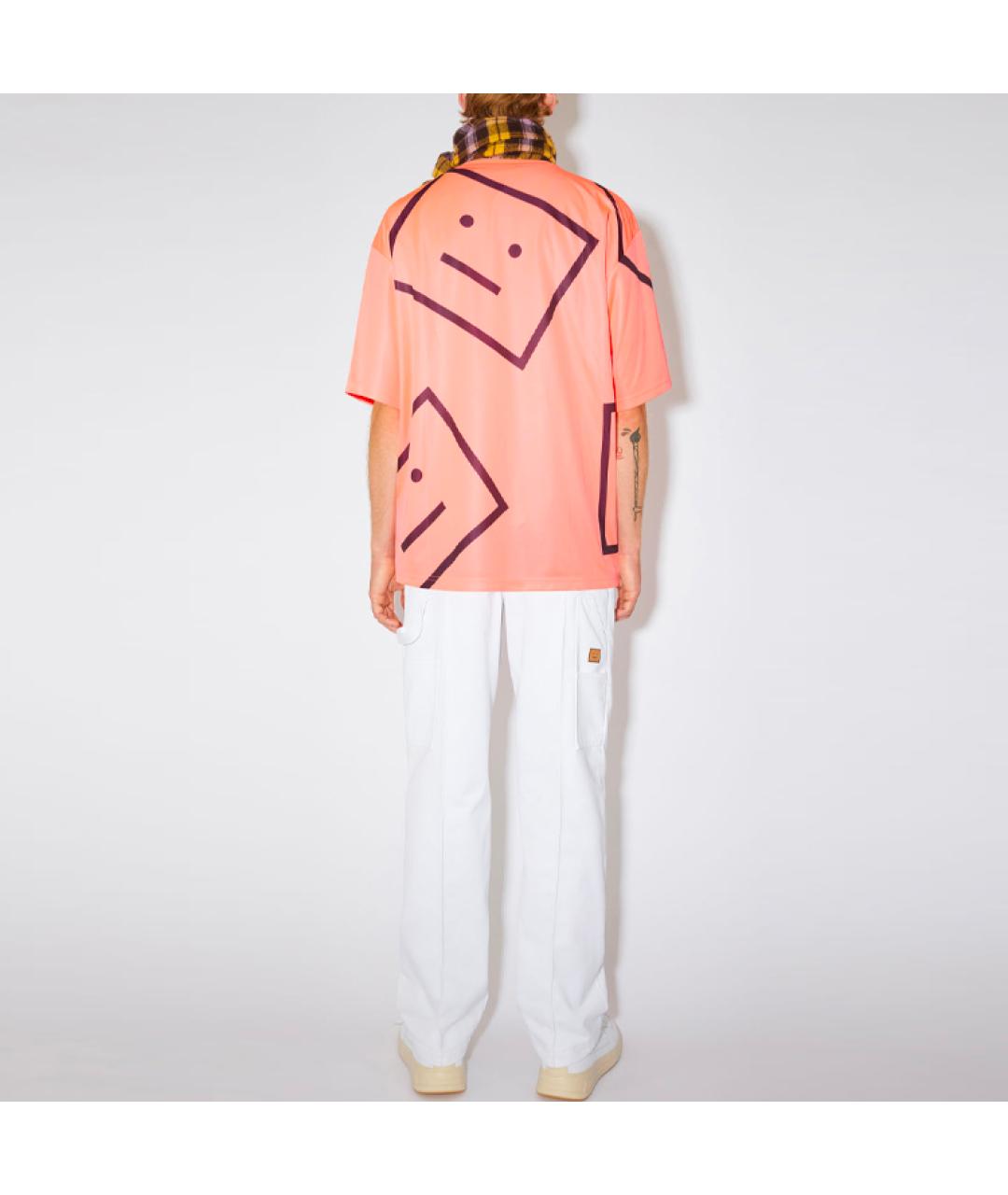 ACNE STUDIOS Оранжевая хлопковая футболка, фото 3
