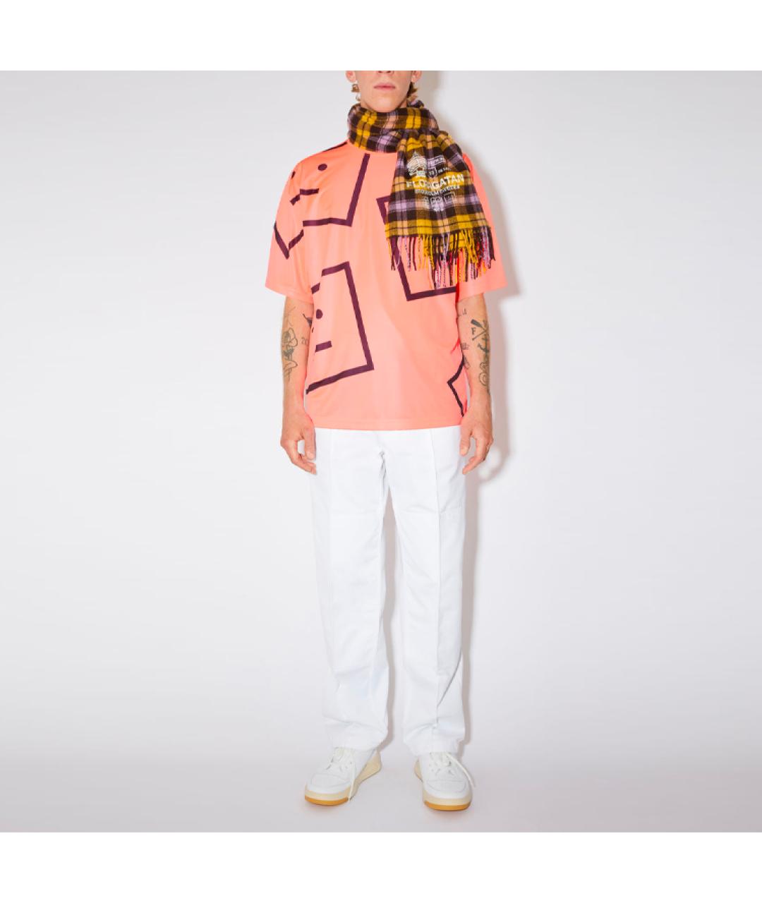 ACNE STUDIOS Оранжевая хлопковая футболка, фото 2