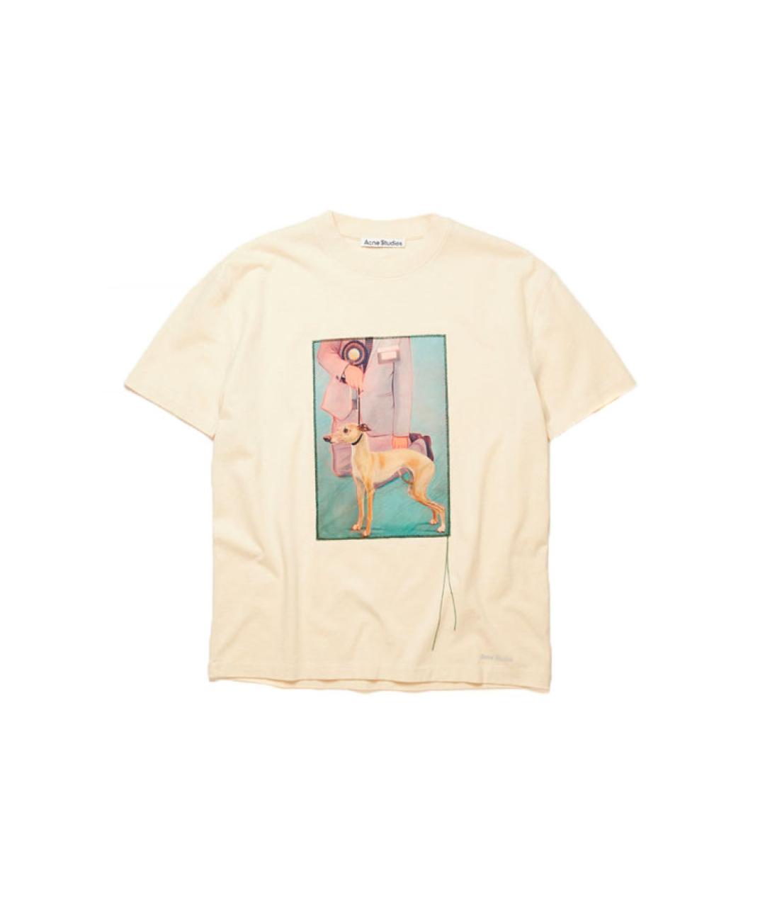 ACNE STUDIOS Бежевая хлопковая футболка, фото 1