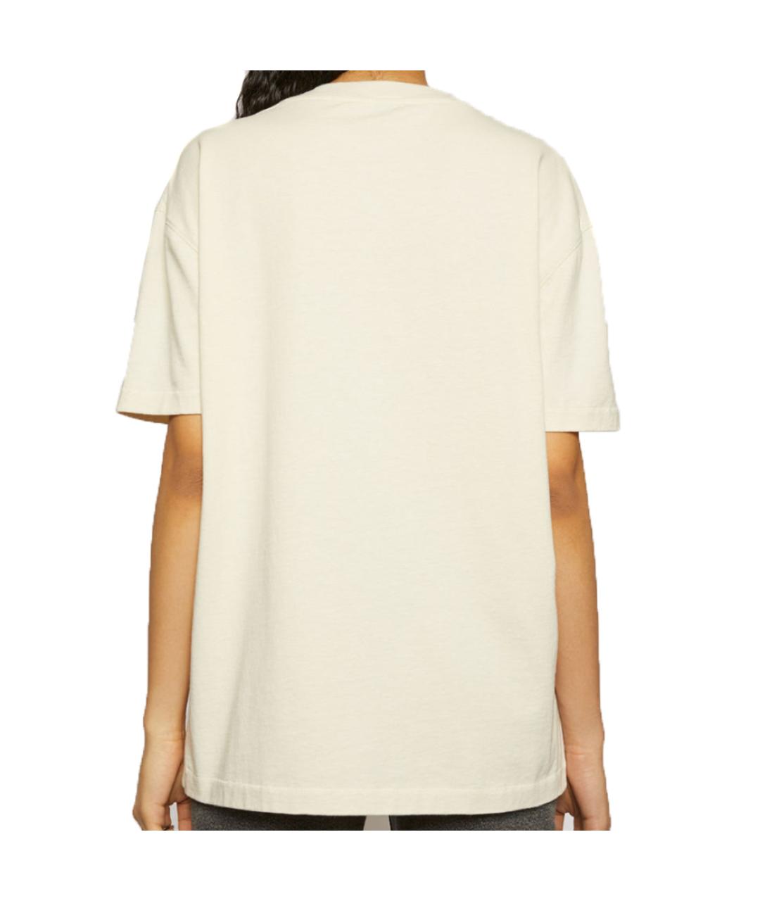 ACNE STUDIOS Бежевая хлопковая футболка, фото 3